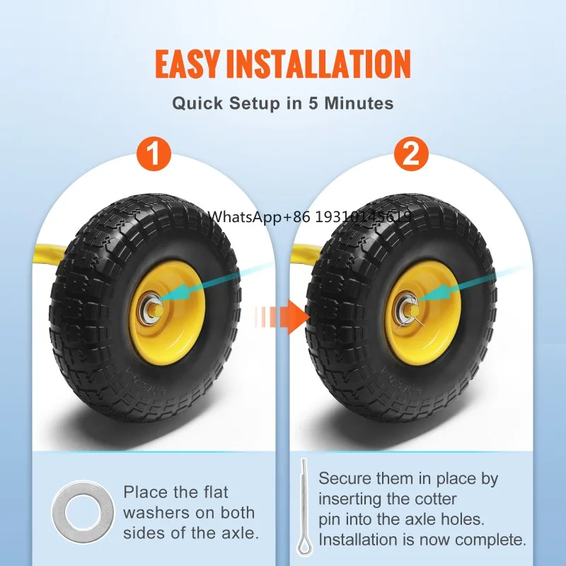 【From China】SucceBuy 2-Pack Solid PU Run-Flat Tire Wheel 10" Flat Free Tubeless Tires And Wheels For Dollies Garden Trailers Var
【From China】SucceBuy 2-Pack Solid PU Run-Flat Tire Wheel 10" Flat Free Tubeless Tires And Wheels For Dollies Garden Trailers Var