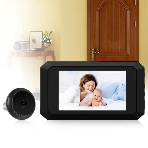 Safety Door Viewer Night Vision Video Digital Door Viewer 1400mAh Build-in Lithium Battery Door Peephole Camera 1080P Camera