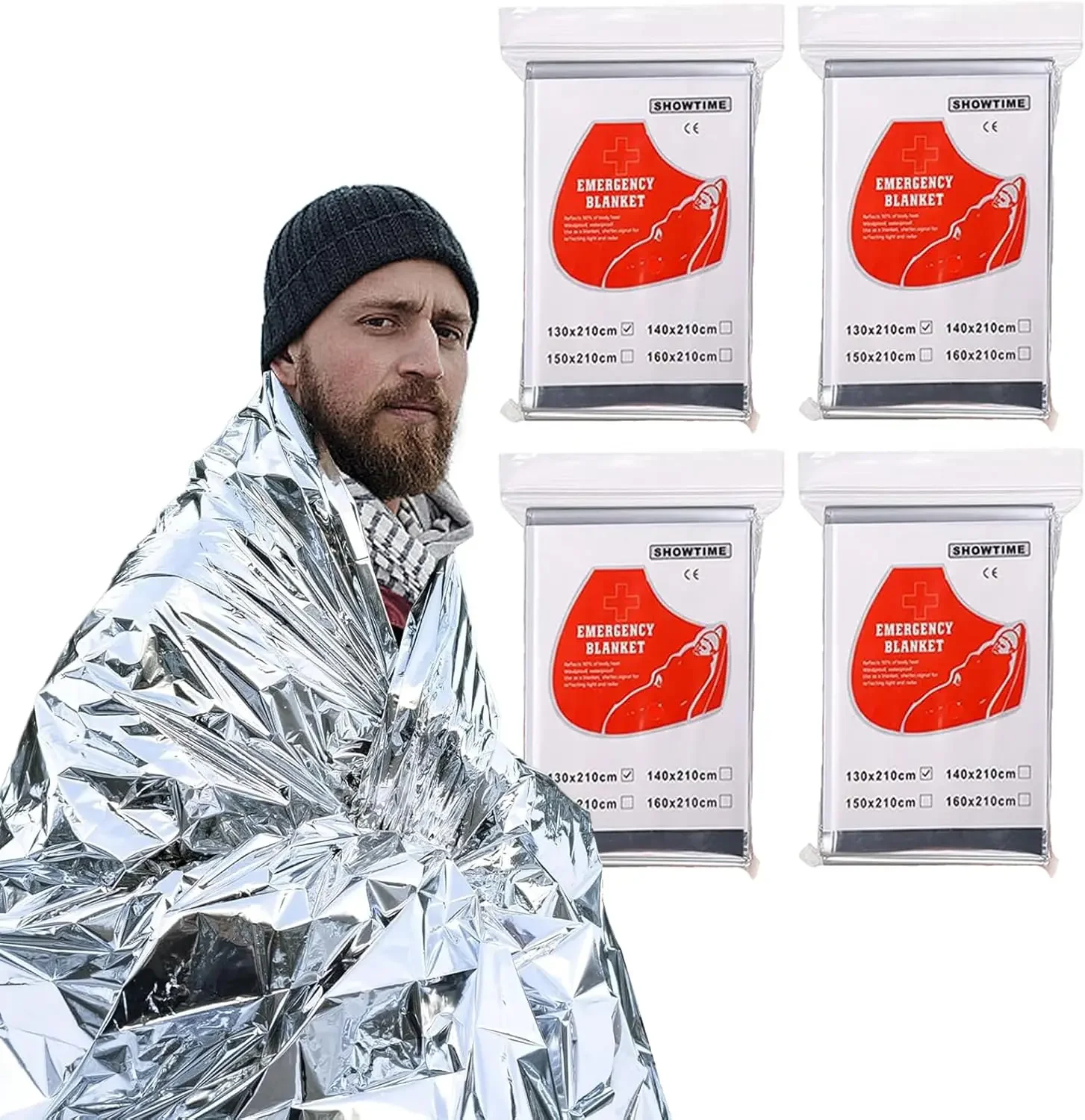 Outdoor survival blanket, field camping first aid blanket, marathon polyester film blanket, emergency survival equipment
Outdoor survival blanket, field camping first aid blanket, marathon polyester film blanket, emergency survival equipment