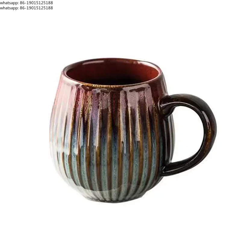 480ml Japanese kiln glazed coffee cup gradient retro ceramic cup for office and home use
480ml Japanese kiln glazed coffee cup gradient retro ceramic cup for office and home use