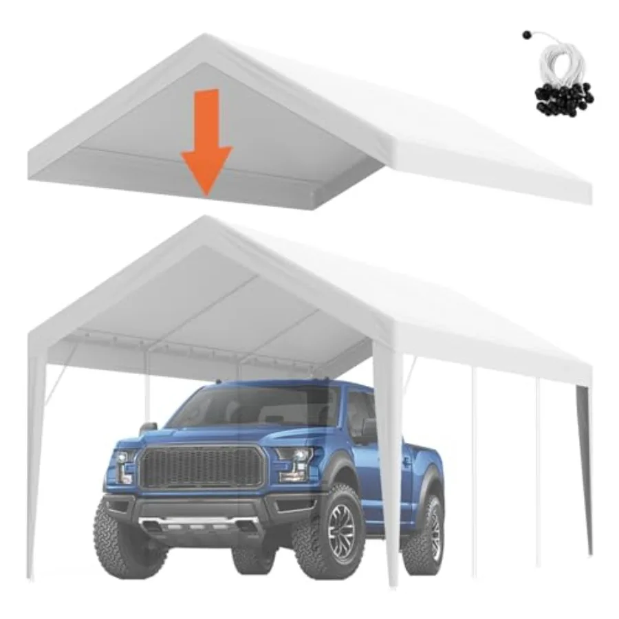 Carport Replacement Canopy Cover 10x20 ft for outdoor shelter heavy-duty polyethylene white waterproof UV protected with easy b
Carport Replacement Canopy Cover 10x20 ft for outdoor shelter heavy-duty polyethylene white waterproof UV protected with easy b