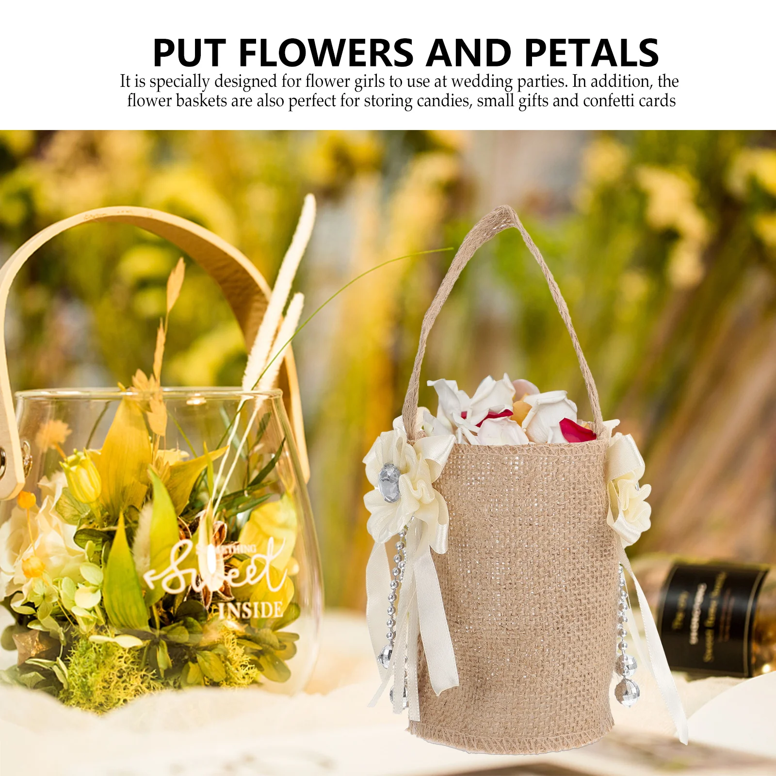 2Pcs Rustic Flower Girl Basket Satin Bow Decor Wedding Party Candy Gift Basket Flower Girl Baskets for Weddings
2Pcs Rustic Flower Girl Basket Satin Bow Decor Wedding Party Candy Gift Basket Flower Girl Baskets for Weddings
