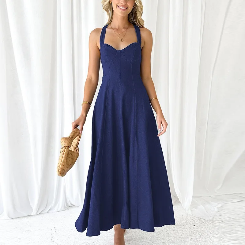 2024 Spring Summer New Women's Clothing Elegant Solid Color Waist Tight Sling Mid-Length Dress
2024 Spring Summer New Women's Clothing Elegant Solid Color Waist Tight Sling Mid-Length Dress