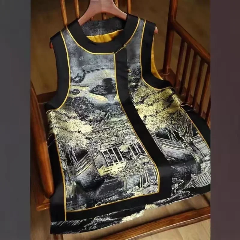 2025 New Spring Silk Floral Print Vest Women Chinese Style Loose Sleeveless Single Breasted Waistcoat Woman Thin O Neck Vests
2025 New Spring Silk Floral Print Vest Women Chinese Style Loose Sleeveless Single Breasted Waistcoat Woman Thin O Neck Vests
