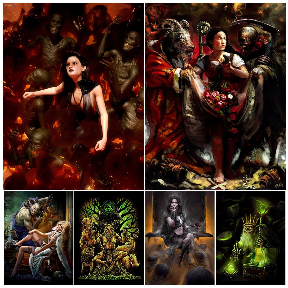 Death And The Devil Pagan God Vintage Wall Art Canvas Painting The Cheery Queen Art Poster Print For Living Room Decor Unframed
Death And The Devil Pagan God Vintage Wall Art Canvas Painting The Cheery Queen Art Poster Print For Living Room Decor Unframed
