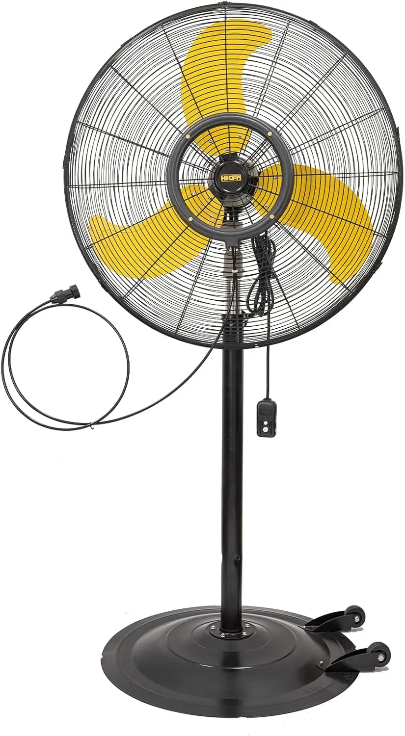30 inch Misting Outdoor Oscillating Pedestal Fan, IP44 Enclosure 1/3 HP Industial Motor, 9 FT Cord & GFCI Plug, High Velocity
30 inch Misting Outdoor Oscillating Pedestal Fan, IP44 Enclosure 1/3 HP Industial Motor, 9 FT Cord & GFCI Plug, High Velocity
