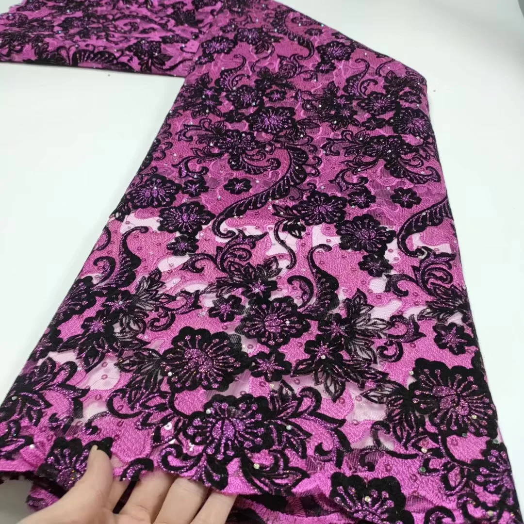 High Quality Velvet Lace Fabric 5yards French Sequins Tulle Lace Fabric Wedding Lace Material For Women Fashion Bridal TS9906
High Quality Velvet Lace Fabric 5yards French Sequins Tulle Lace Fabric Wedding Lace Material For Women Fashion Bridal TS9906