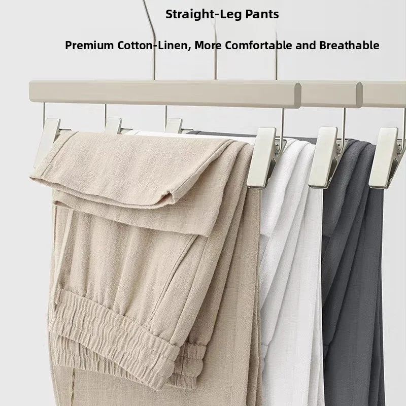 Natural Linen Cotton Linen Casual Straight Leg Pants Breathable Linen Elastic Pocket Style Lazy Feeling Trousers
Natural Linen Cotton Linen Casual Straight Leg Pants Breathable Linen Elastic Pocket Style Lazy Feeling Trousers