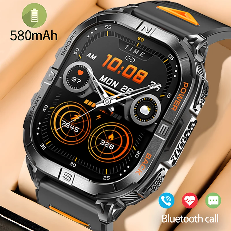 Новые спортивные умные часы для мужчин, 2,13-дюймовый экран, AMOLED-фонарик, 580 мАч, большая батарея, водонепроницаемые умные часы с пульсометром BT Call 
Новые спортивные умные часы для мужчин, 2,13-дюймовый экран, AMOLED-фонарик, 580 мАч, большая батарея, водонепроницаемые умные часы с пульсометром BT Call