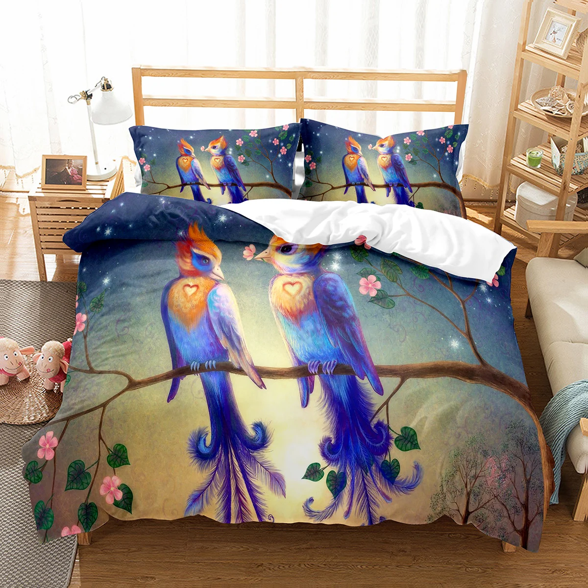 Cute Birds Duvet Cover Set Wild Animals Pattern Polyester Comforter Cover With Pillowcase For Men Women Bedding Set King Size
Cute Birds Duvet Cover Set Wild Animals Pattern Polyester Comforter Cover With Pillowcase For Men Women Bedding Set King Size
