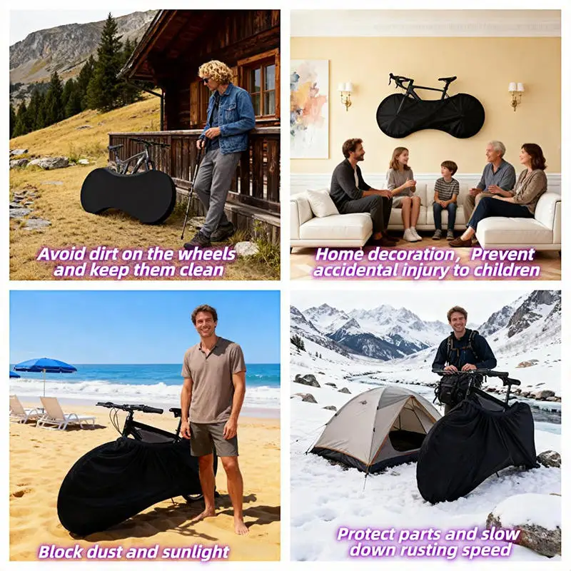 Black High-Elastic Bike Wheel Covers, Polyester Dust-Proof Storage Bags for 24-26" Wheels, Machine Washable
Black High-Elastic Bike Wheel Covers, Polyester Dust-Proof Storage Bags for 24-26" Wheels, Machine Washable