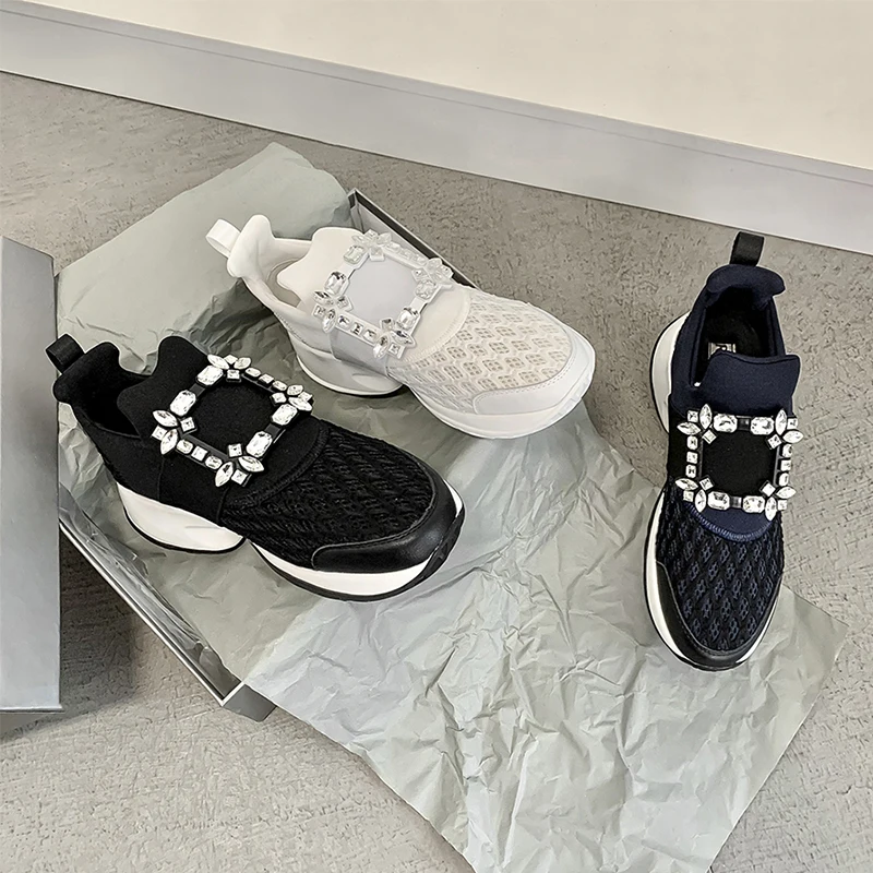White Mesh Square Crystal Flats Round Head Lace-up Sneakers Cover Heel Women Shoes Summer Thick Bottom Zapatos Mujer
White Mesh Square Crystal Flats Round Head Lace-up Sneakers Cover Heel Women Shoes Summer Thick Bottom Zapatos Mujer