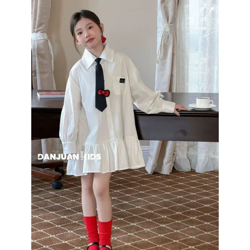 Korean Children's Clothing 2026 Spring and Summer New Girls' White Shirt Dress Children's College Style Skirt
Korean Children's Clothing 2026 Spring and Summer New Girls' White Shirt Dress Children's College Style Skirt