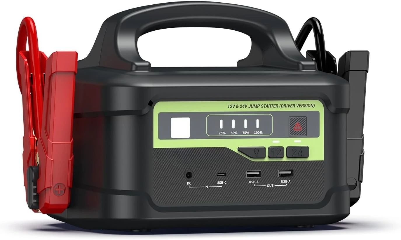 12V/24V Jump Starter with 145W Quick Charge, 6000A 218Wh Portable Heavy Duty Truck SuperSafe Battery Jumper Box(Up to All Gas
12V/24V Jump Starter with 145W Quick Charge, 6000A 218Wh Portable Heavy Duty Truck SuperSafe Battery Jumper Box(Up to All Gas