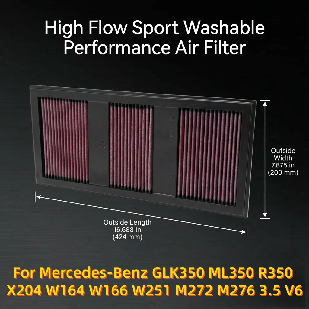 Спортивный моющийся воздушный фильтр высокой производительности для Mercedes-Benz GLK350 ML350 R350 X204 W164 W166 W251 M272 M276 3.5 V6, 33-2985
Спортивный моющийся воздушный фильтр высокой производительности для Mercedes-Benz GLK350 ML350 R350 X204 W164 W166 W251 M272 M276 3.5 V6, 33-2985