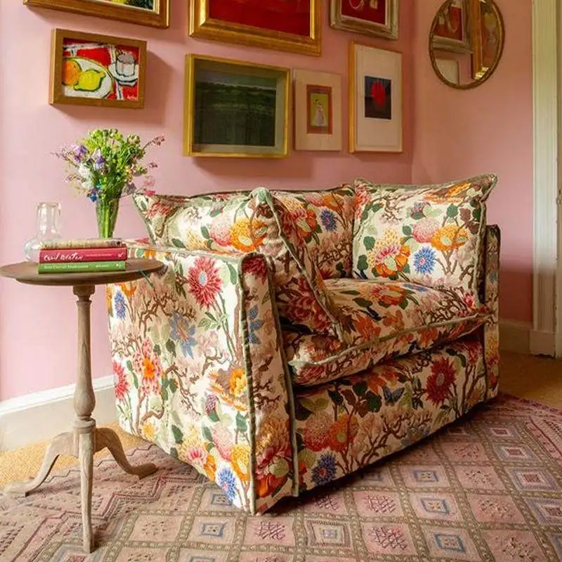 Printed fabric sofa fully dismantled and washed single living room straight row French retro
Printed fabric sofa fully dismantled and washed single living room straight row French retro