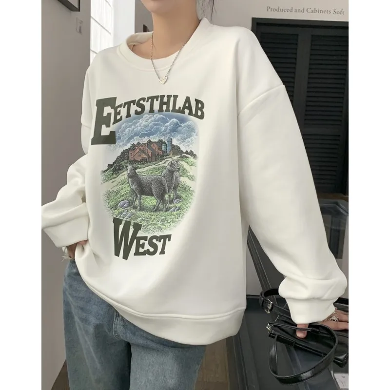 Letter Printing Hoodies Women High Street Retro Loose Simple Sweatshirts Vintage Casual Long Sleeve Sweatshirt Women Clothes Top
Letter Printing Hoodies Women High Street Retro Loose Simple Sweatshirts Vintage Casual Long Sleeve Sweatshirt Women Clothes Top