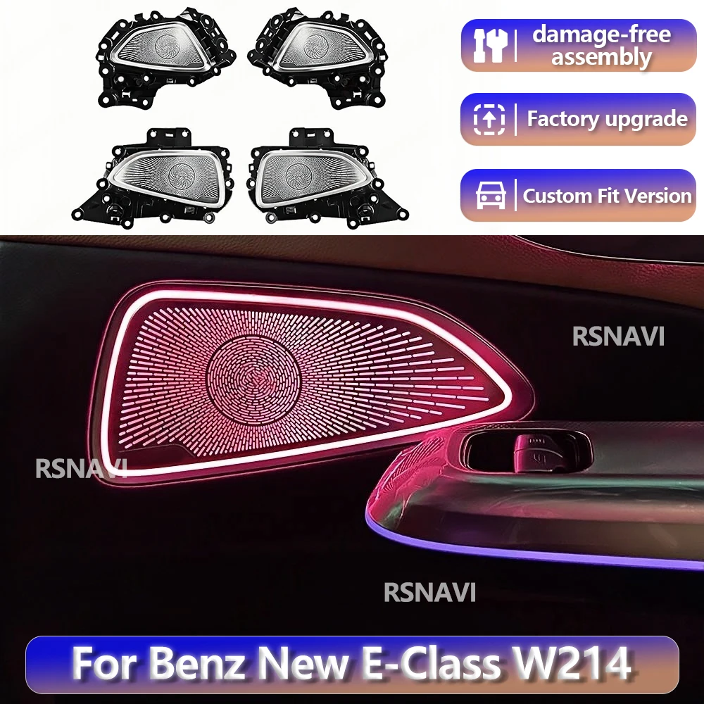 Для Mercedes-Benz E-класса W214 2024+ Внутренняя подсветка салона, аксессуары для авто, 64 цвета, светодиодная металлическая светящаяся накладка на динамик, точное соответствие
Для Mercedes-Benz E-класса W214 2024+ Внутренняя подсветка салона, аксессуары для авто, 64 цвета, светодиодная металлическая светящаяся накладка на динамик, точное соответствие