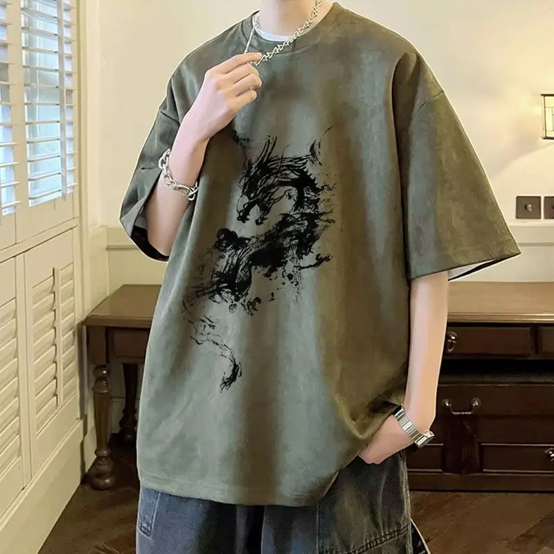 O Neck Men's T-shirt Baggy Print Male Tees Shirts Chic Short Quarter Sleeve Tops Y2k Korean Clothing Kpop Original Cheap Clothes
O Neck Men's T-shirt Baggy Print Male Tees Shirts Chic Short Quarter Sleeve Tops Y2k Korean Clothing Kpop Original Cheap Clothes