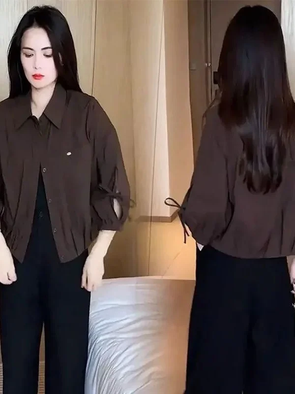 Early Autumn Women's Short Jacket Thin Casual Loose Fashionable Slimming Shirt Casual Top Trendy Polyester Fiber Breathable
Early Autumn Women's Short Jacket Thin Casual Loose Fashionable Slimming Shirt Casual Top Trendy Polyester Fiber Breathable