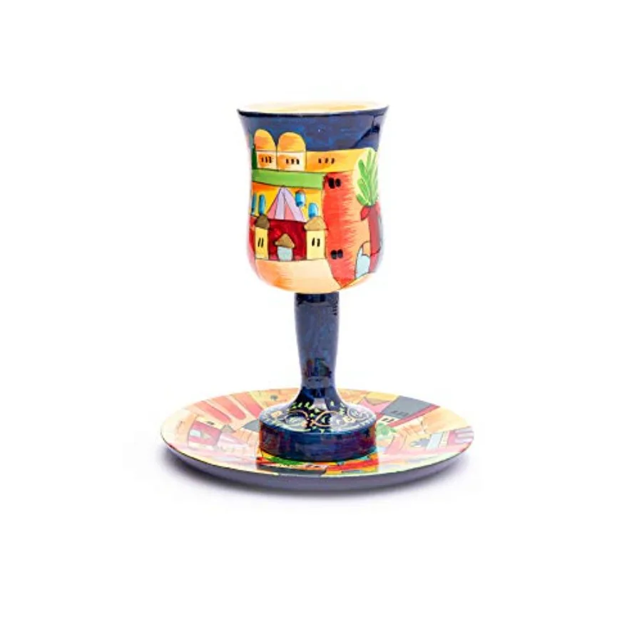 Kiddush Cup and Saucer Set with Jerusalem Scene CU-1
Kiddush Cup and Saucer Set with Jerusalem Scene CU-1