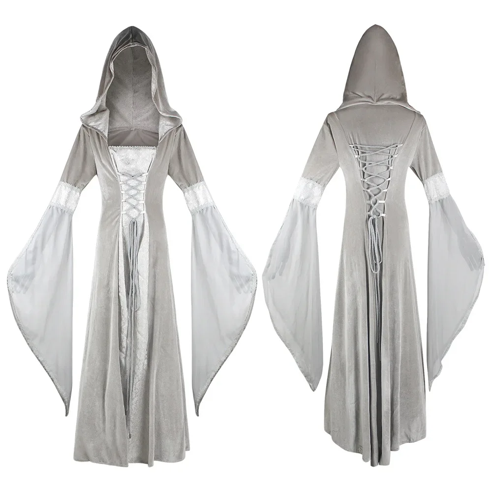 Medieval Retro Renaissance Vintage Costume Women Witch Wicca Vampire Halloween Hooded Palace Gothic Ball Gown Robe Wedding Dress
Medieval Retro Renaissance Vintage Costume Women Witch Wicca Vampire Halloween Hooded Palace Gothic Ball Gown Robe Wedding Dress