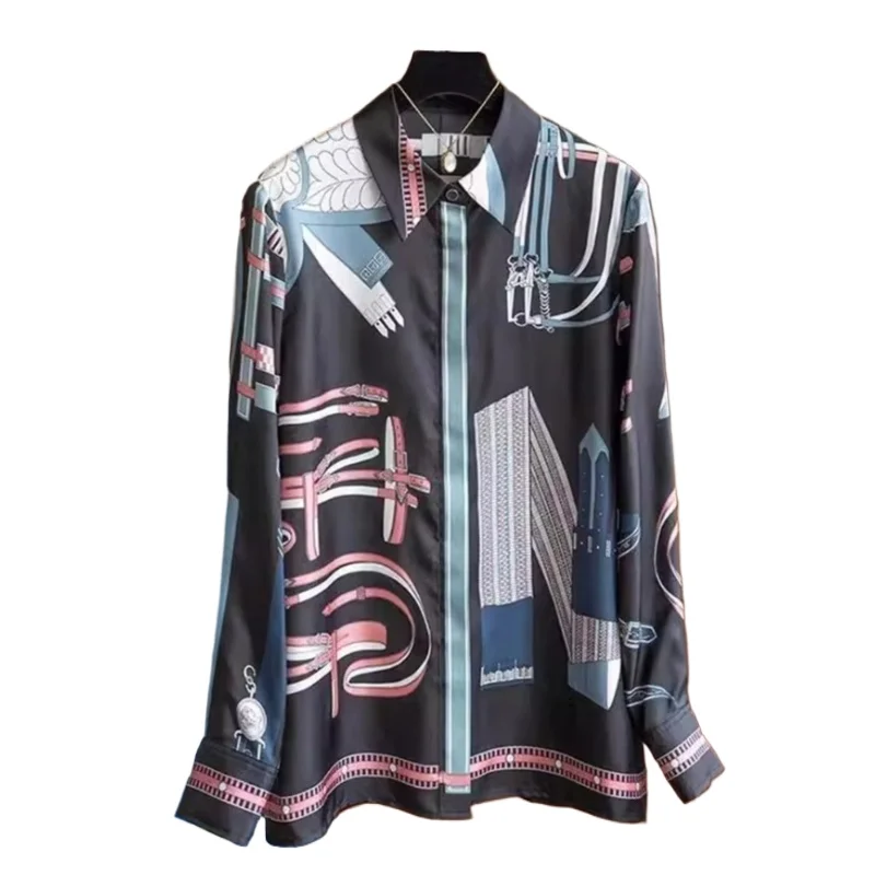 Vintage Women's Blouses Printed Casual Shirts Fashion Loose Summer Korean Clothing Long Sleeved Satin Women Tops
Vintage Women's Blouses Printed Casual Shirts Fashion Loose Summer Korean Clothing Long Sleeved Satin Women Tops