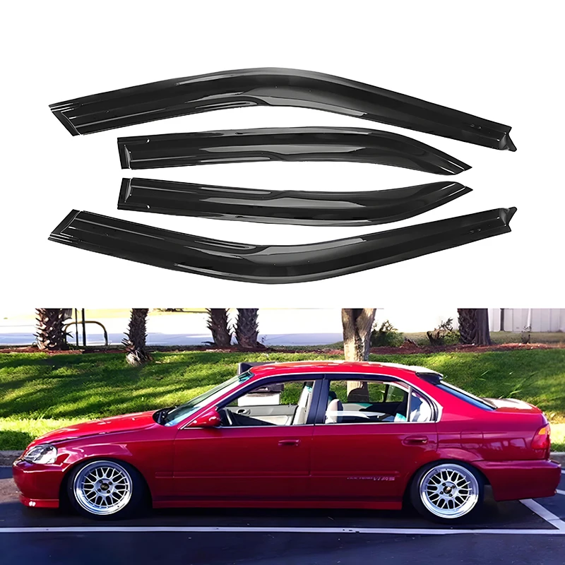For Honda Civic 4-Door Sedan 1996-2000 Wind Deflectors External Tinted 4pcs Set with Water Channel 1.5MM Thickness Boxed
For Honda Civic 4-Door Sedan 1996-2000 Wind Deflectors External Tinted 4pcs Set with Water Channel 1.5MM Thickness Boxed