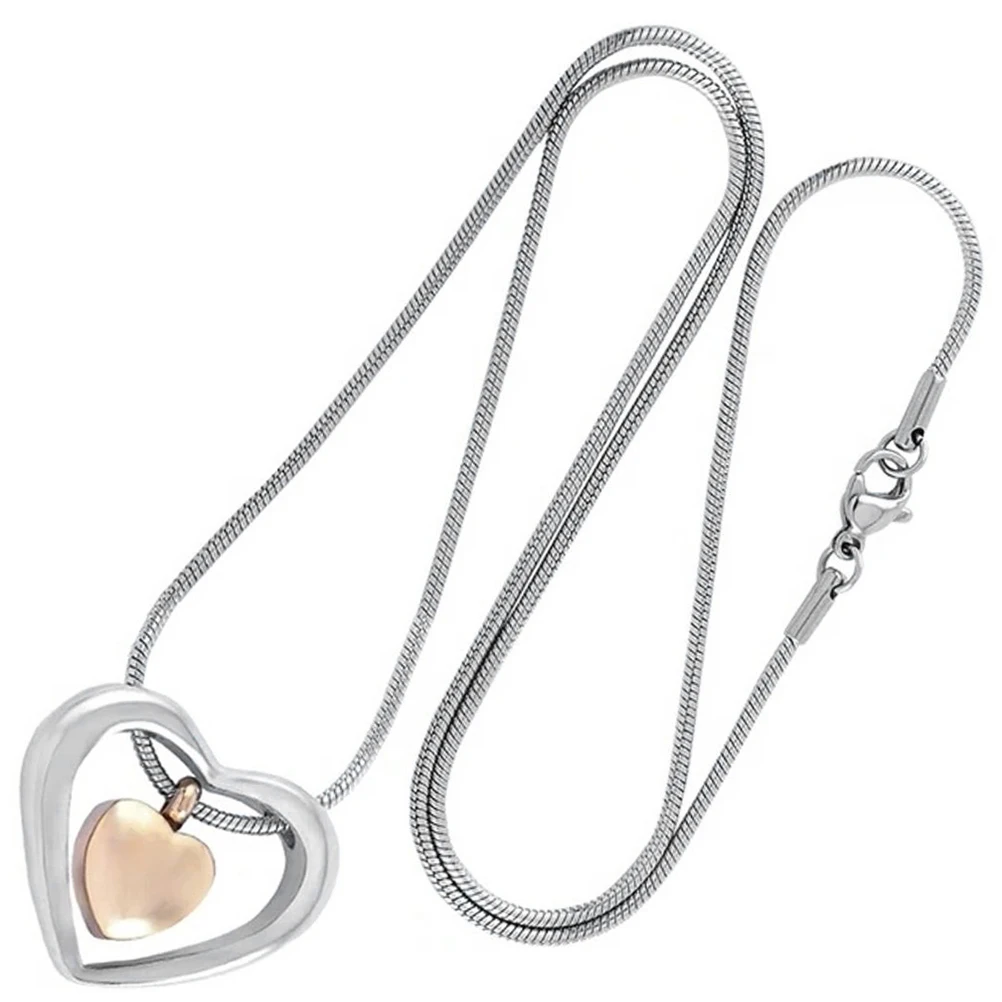 Double Heart Shape Stainless Steel Necklace for Ashes Keepsake Pendant Jewelry Display Home Memorial Urn Heart Souvenir Necklace 
Double Heart Shape Stainless Steel Necklace for Ashes Keepsake Pendant Jewelry Display Home Memorial Urn Heart Souvenir Necklace