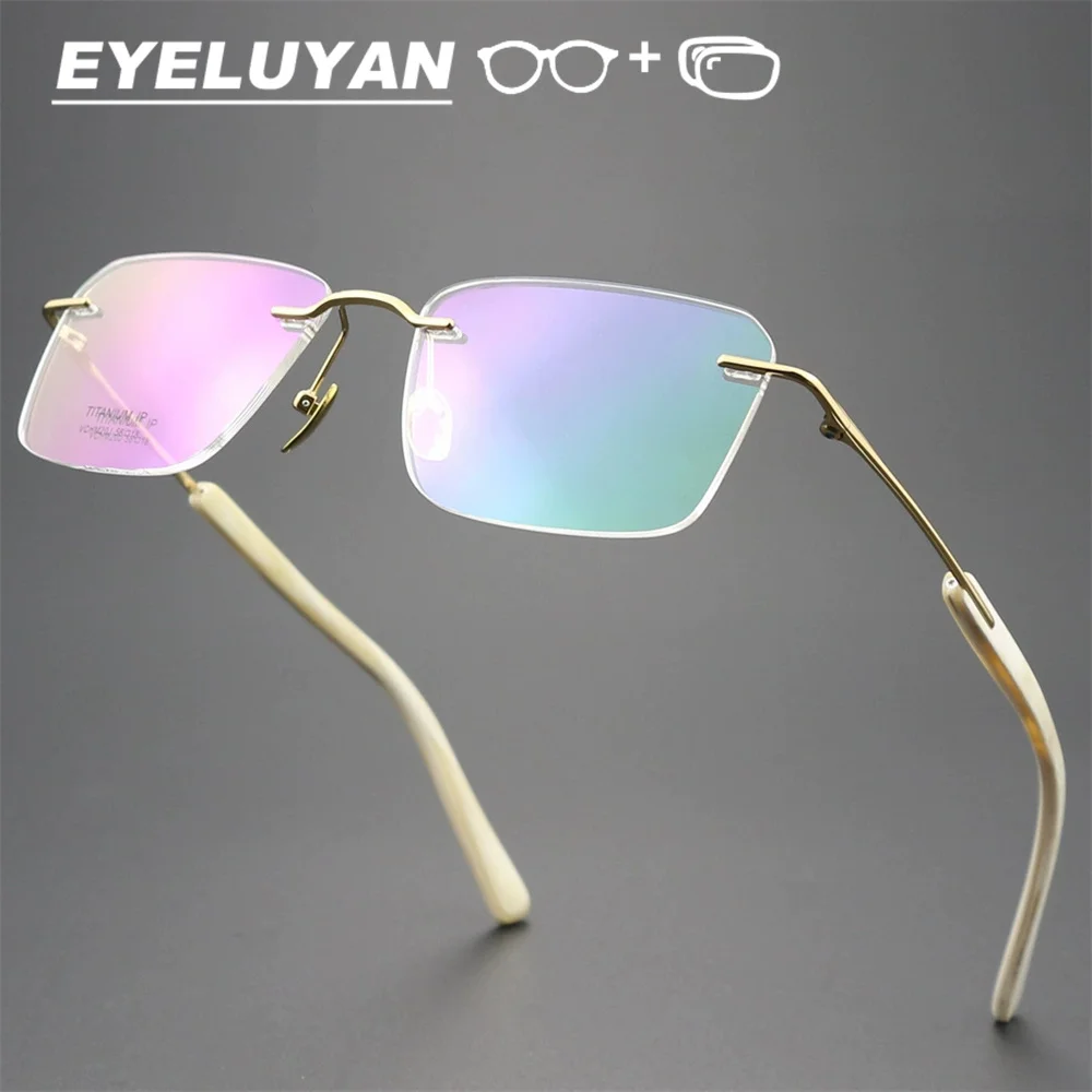 EYELUYAN Men's High-End Customizable Prescription Glasses Buffalo Horn And Titanium Frame Business Optical Rimless Eyeglasses
EYELUYAN Men's High-End Customizable Prescription Glasses Buffalo Horn And Titanium Frame Business Optical Rimless Eyeglasses
