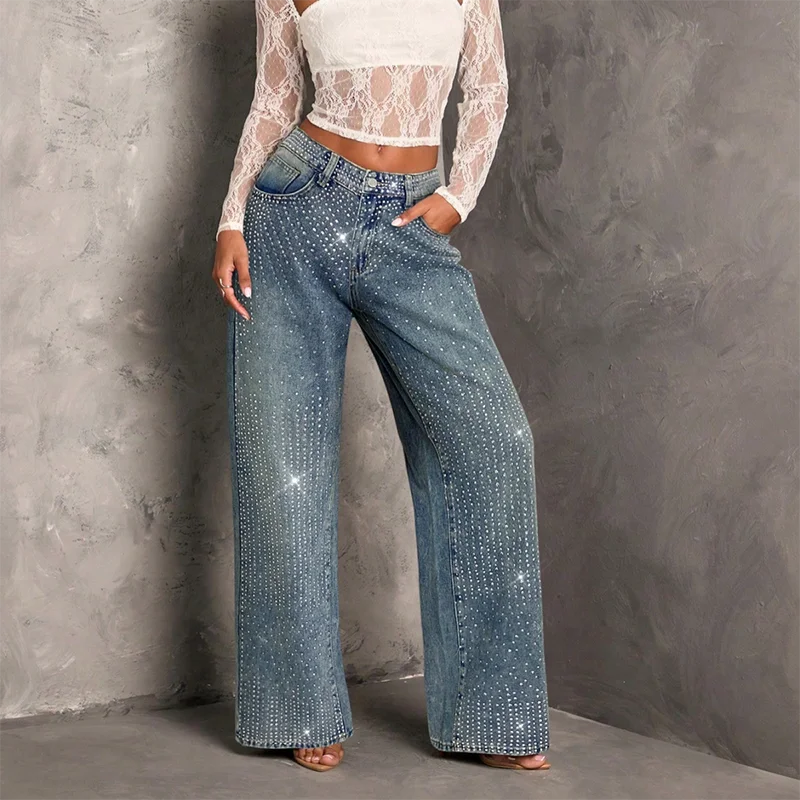2026 High Street Women Chic Rhinestone Decoration Thin Jeans Lady Casual High Waist Trousers Girls Daily Versatile Denim Pants
2026 High Street Women Chic Rhinestone Decoration Thin Jeans Lady Casual High Waist Trousers Girls Daily Versatile Denim Pants