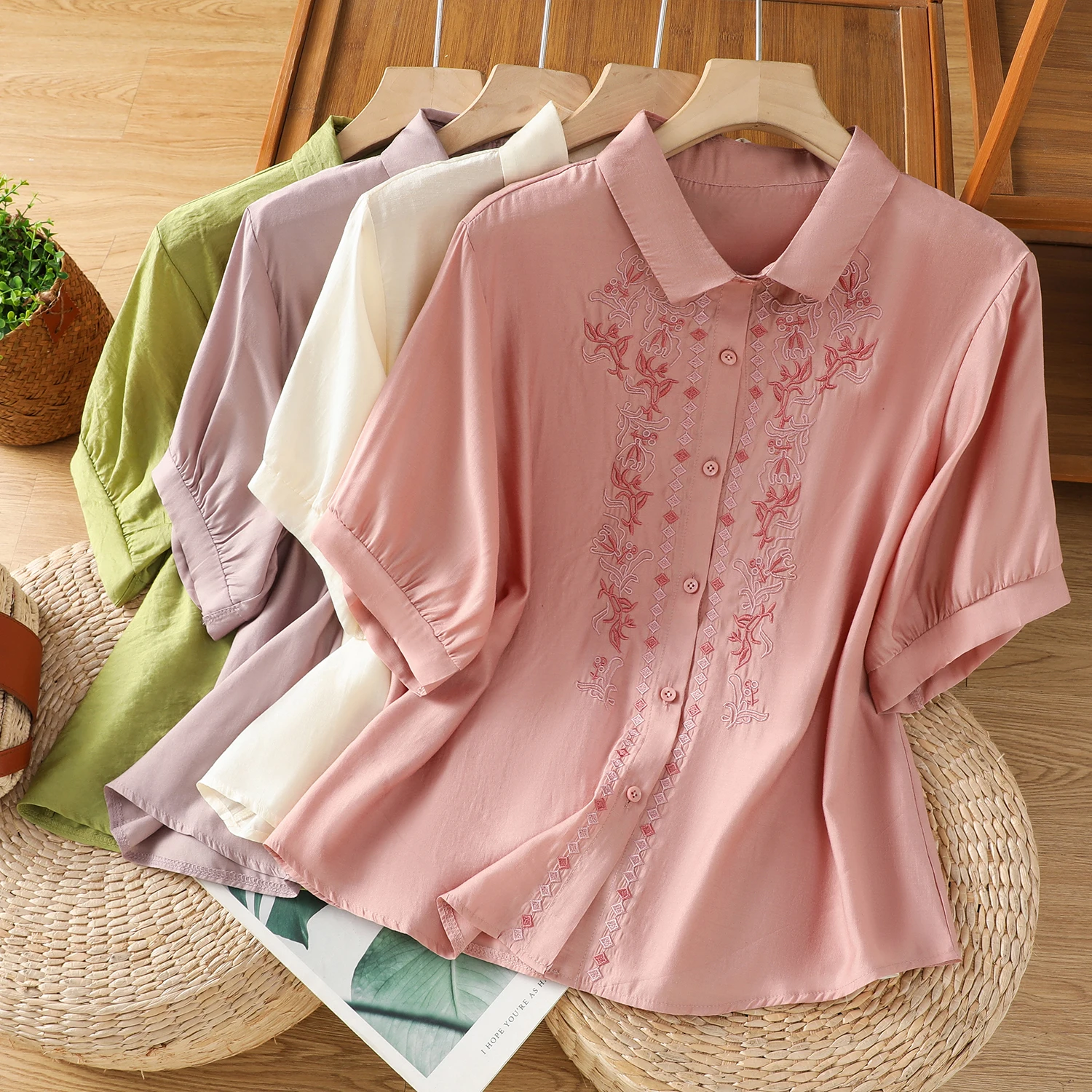 New Summer Fashion Embroidery Short Sleeve Chic Loose Casual Beach Elegant Blouse Shirts Women Vintage Office Ladies Tops
New Summer Fashion Embroidery Short Sleeve Chic Loose Casual Beach Elegant Blouse Shirts Women Vintage Office Ladies Tops