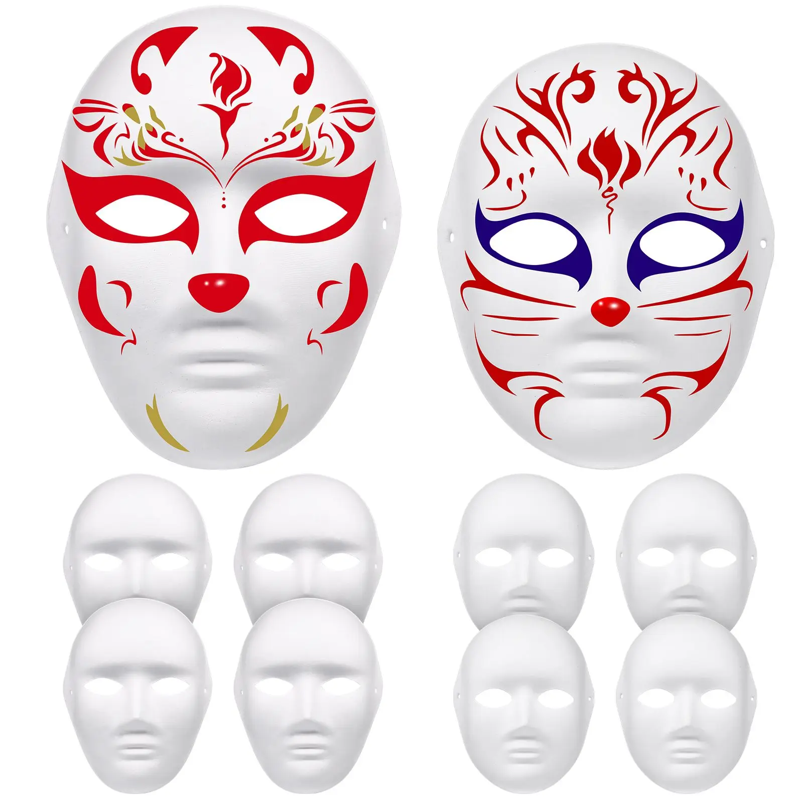 12 Pcs Hand Painted Mask Halloween Adult Face Masks Blank DIY Scary Ghost Couples Costume Masquerade Party Accessories
12 Pcs Hand Painted Mask Halloween Adult Face Masks Blank DIY Scary Ghost Couples Costume Masquerade Party Accessories