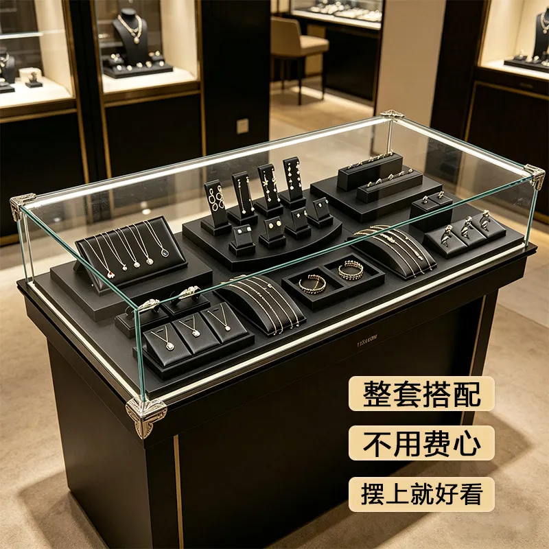 Black Brushed PU Leather Jewelry Display Tray, Bangle & Bracelet Stand for Jade Gold, Store Counter Showcase Prop
Black Brushed PU Leather Jewelry Display Tray, Bangle & Bracelet Stand for Jade Gold, Store Counter Showcase Prop