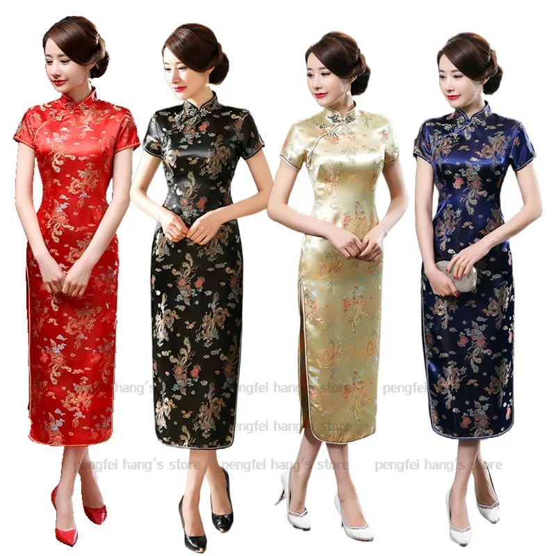 Tradition Chinese Dress Large Size 5Xl 6Xl Qipao Women Sexy Retro Cheongsam Silk Brocade Dragon and Phoenix Vestidos
Tradition Chinese Dress Large Size 5Xl 6Xl Qipao Women Sexy Retro Cheongsam Silk Brocade Dragon and Phoenix Vestidos