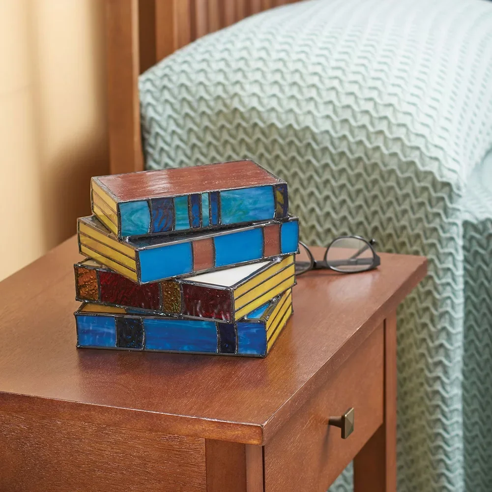 Stacked Books Lamp Stained Glass Table Desk Reading Light Decorative Nightstand Desk Lamps Resin Handicraft Stacked Books Light
Stacked Books Lamp Stained Glass Table Desk Reading Light Decorative Nightstand Desk Lamps Resin Handicraft Stacked Books Light