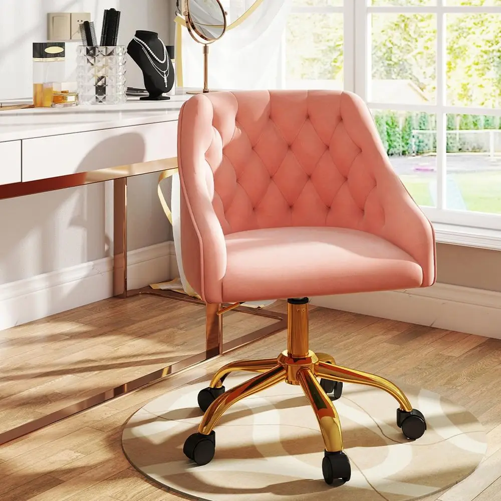 Swivel Velvet Office Chair with Height Adjustment, Comfortable Seat for Home Desk, Stylish Sherpa Pink Vanity Chair with Armrest
Swivel Velvet Office Chair with Height Adjustment, Comfortable Seat for Home Desk, Stylish Sherpa Pink Vanity Chair with Armrest