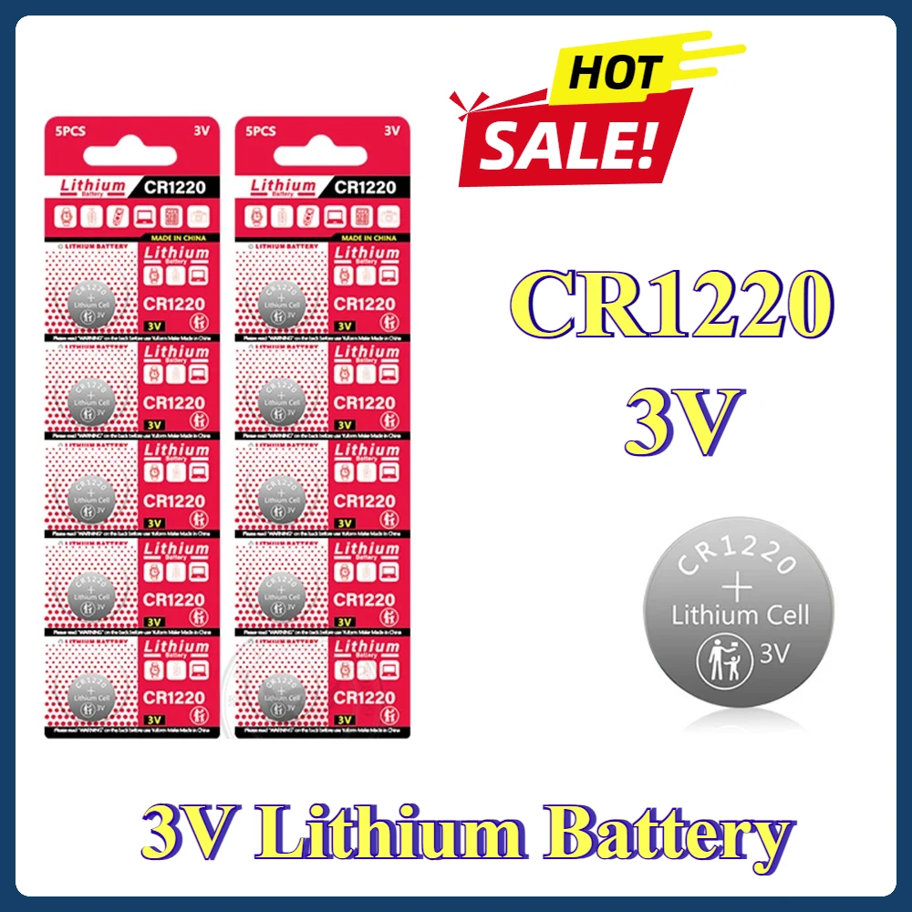 CR1220 CR 1220 LM1220 BR1220 KCR1220 3Car Remote Control Mouse Button Coin Cell V Lithium Battery for Toy Watch Scale Calculator
CR1220 CR 1220 LM1220 BR1220 KCR1220 3Car Remote Control Mouse Button Coin Cell V Lithium Battery for Toy Watch Scale Calculator