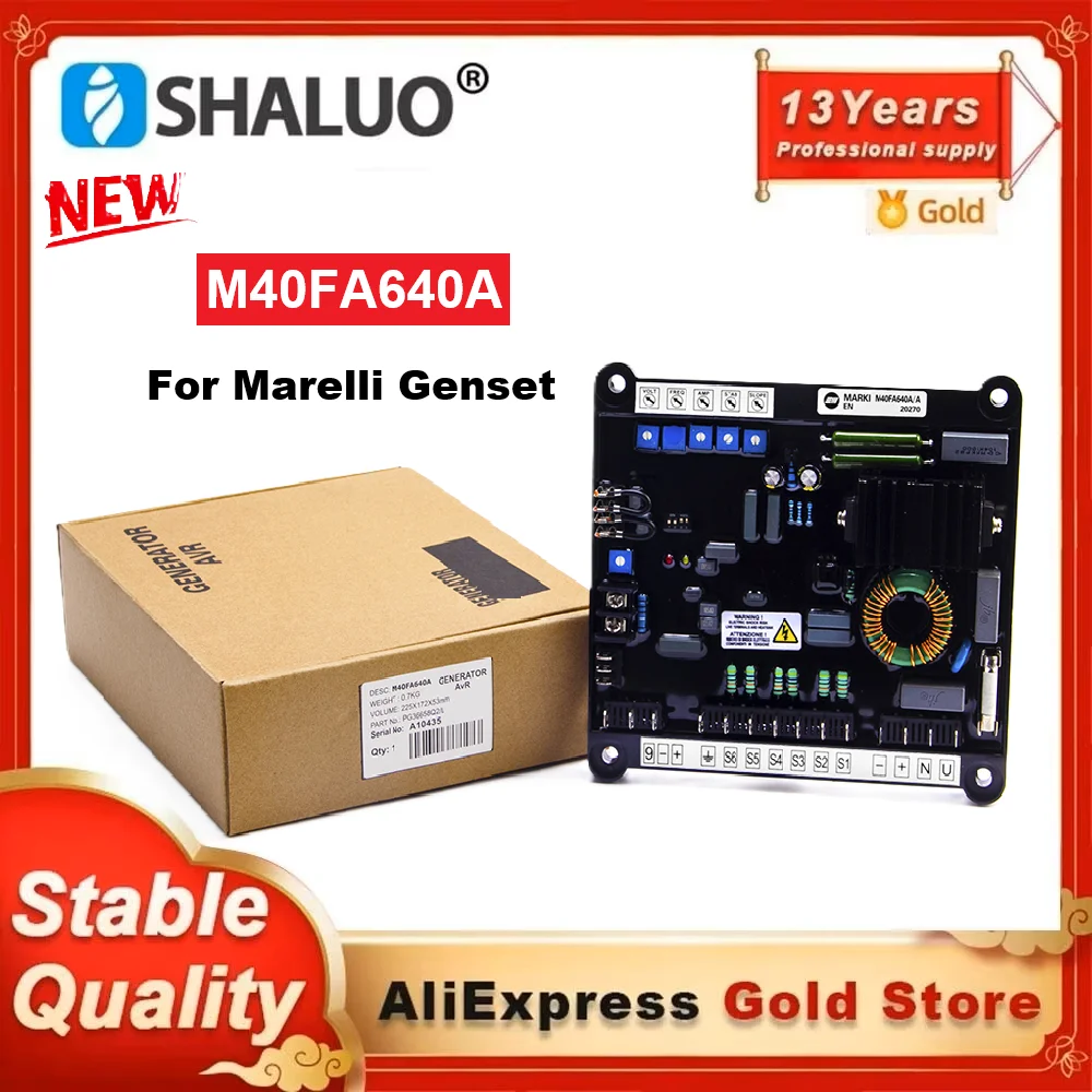 Новый регулятор напряжения AVR M40FA640A для генераторов Marelli, стабилизатор, запчасти для трехфазных синхронных генераторов переменного тока, 2026 год
Новый регулятор напряжения AVR M40FA640A для генераторов Marelli, стабилизатор, запчасти для трехфазных синхронных генераторов переменного тока, 2026 год