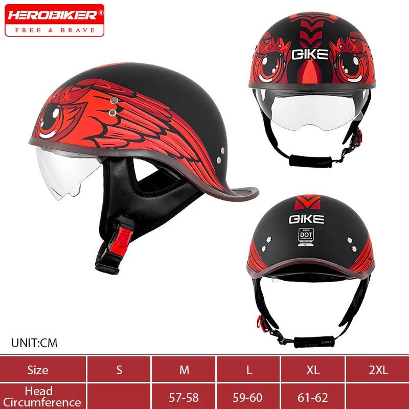 Retro Motorcycle Helmet Men Women Anti Drop Casco Moto Summer Vintage Scooter Half Helmet De Moto Ladle Helmet With HD Visors
Retro Motorcycle Helmet Men Women Anti Drop Casco Moto Summer Vintage Scooter Half Helmet De Moto Ladle Helmet With HD Visors