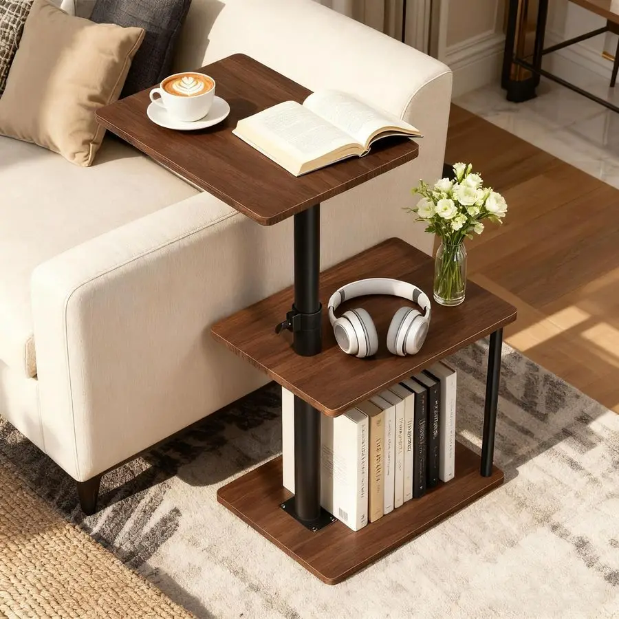 Side Table for Couch Arm, Height Adjustable C Shaped End Table for Recliner or Bed, Tv Trays with Storage Shelf for Small Spaces
Side Table for Couch Arm, Height Adjustable C Shaped End Table for Recliner or Bed, Tv Trays with Storage Shelf for Small Spaces