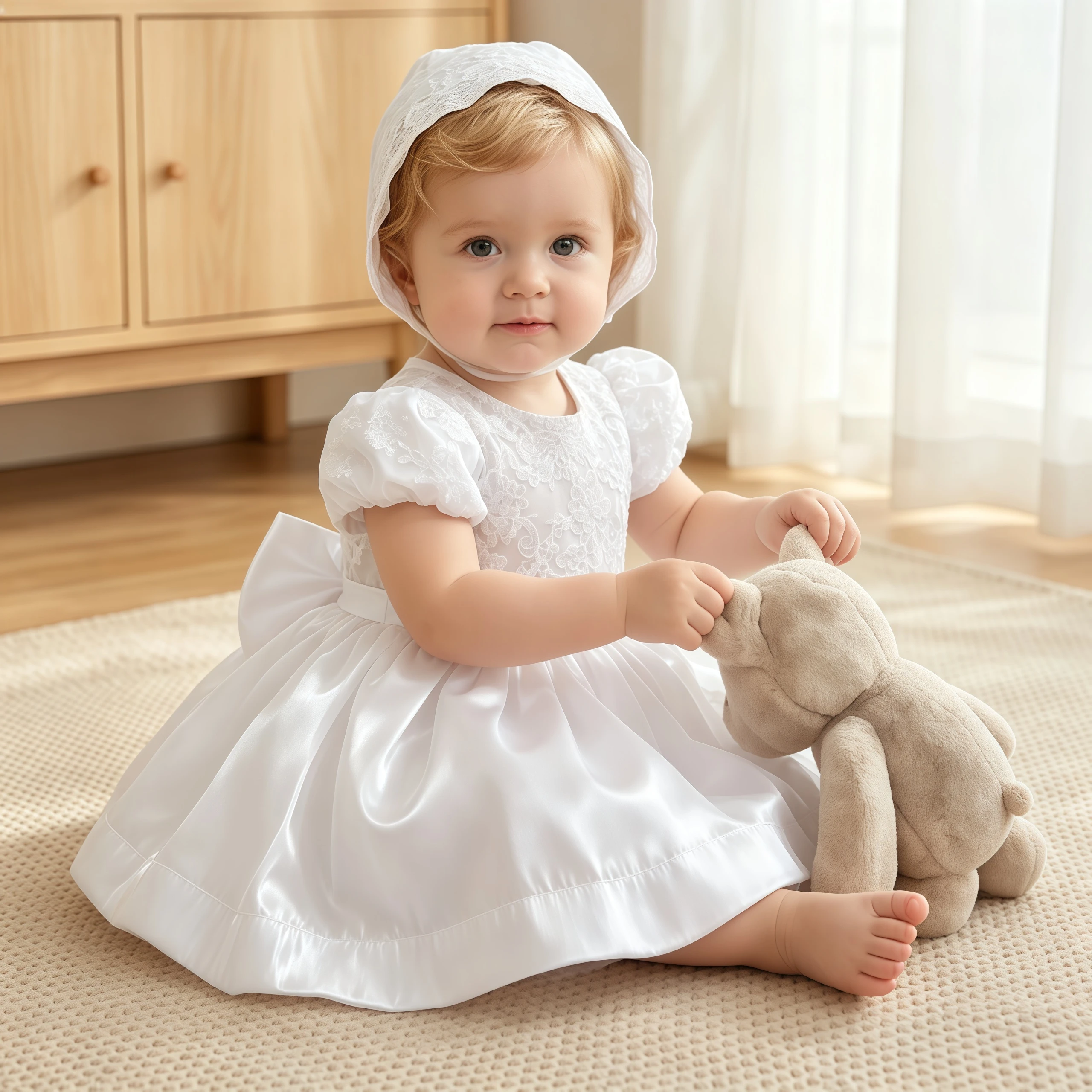 Newborns Baby Girls Christening Dress White Baptism Lace Short Puff Sleeve Wedding Dresses With Bonnet Formal Birthday Outfits
Newborns Baby Girls Christening Dress White Baptism Lace Short Puff Sleeve Wedding Dresses With Bonnet Formal Birthday Outfits