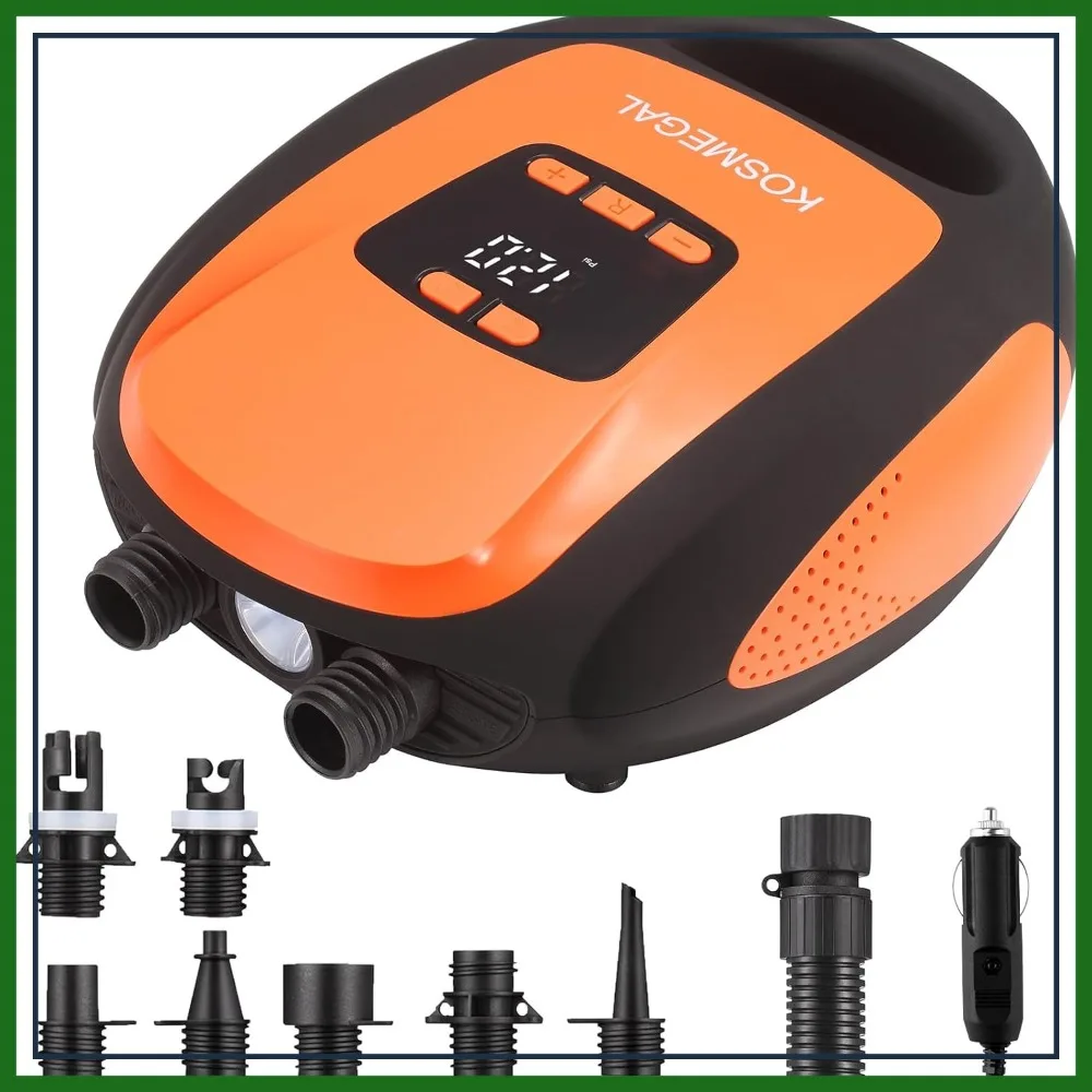Electric SUP Pump 20PSI Auto-Off, Portable Air Compressor for Inflatables Kayaks Boats with 12V DC Car Connector
Electric SUP Pump 20PSI Auto-Off, Portable Air Compressor for Inflatables Kayaks Boats with 12V DC Car Connector