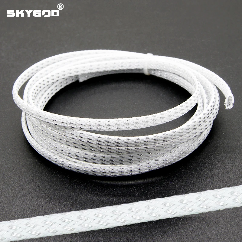 1~50m White Silver PET Braid Sleeve 2/4/6/8/10/12/16/20/25mm High Density Snake Skin Cable Wrap Sheath For Electric Cables
1~50m White Silver PET Braid Sleeve 2/4/6/8/10/12/16/20/25mm High Density Snake Skin Cable Wrap Sheath For Electric Cables
