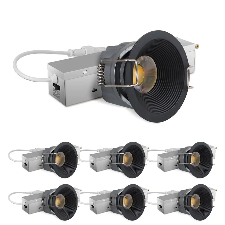 2 Inch 5CCT Black LED Recessed Ceiling Light with Junction Box, 2700K 3000K 4000K 5000K Selectable, CRI90, 8W COB, 780LM, Dimmab
2 Inch 5CCT Black LED Recessed Ceiling Light with Junction Box, 2700K 3000K 4000K 5000K Selectable, CRI90, 8W COB, 780LM, Dimmab