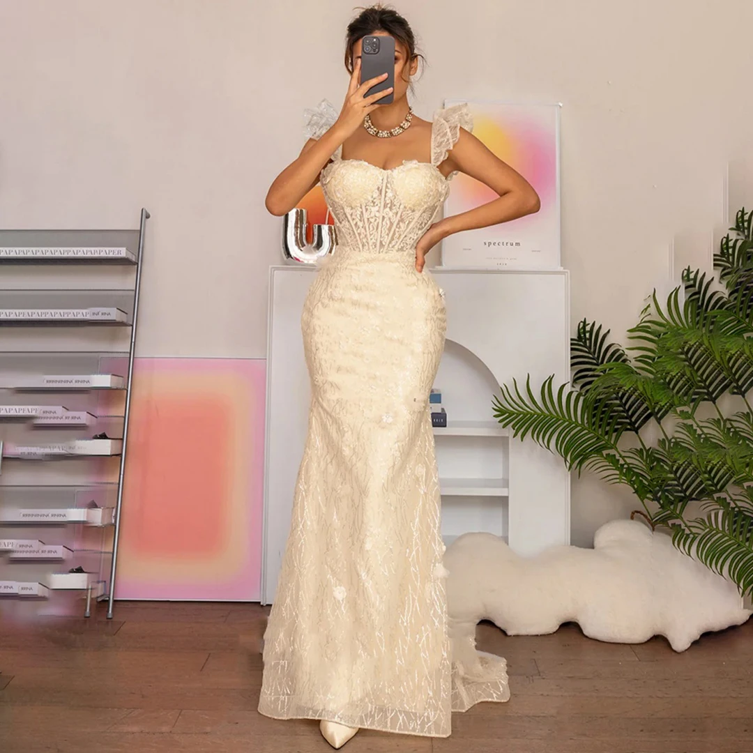 Luxury Lace Spaghetti Straps Mermaid Prom Dresses Sweetheart Backless Girl's Pageant Dress Appliques Beading Evening Gowns 2026
Luxury Lace Spaghetti Straps Mermaid Prom Dresses Sweetheart Backless Girl's Pageant Dress Appliques Beading Evening Gowns 2026