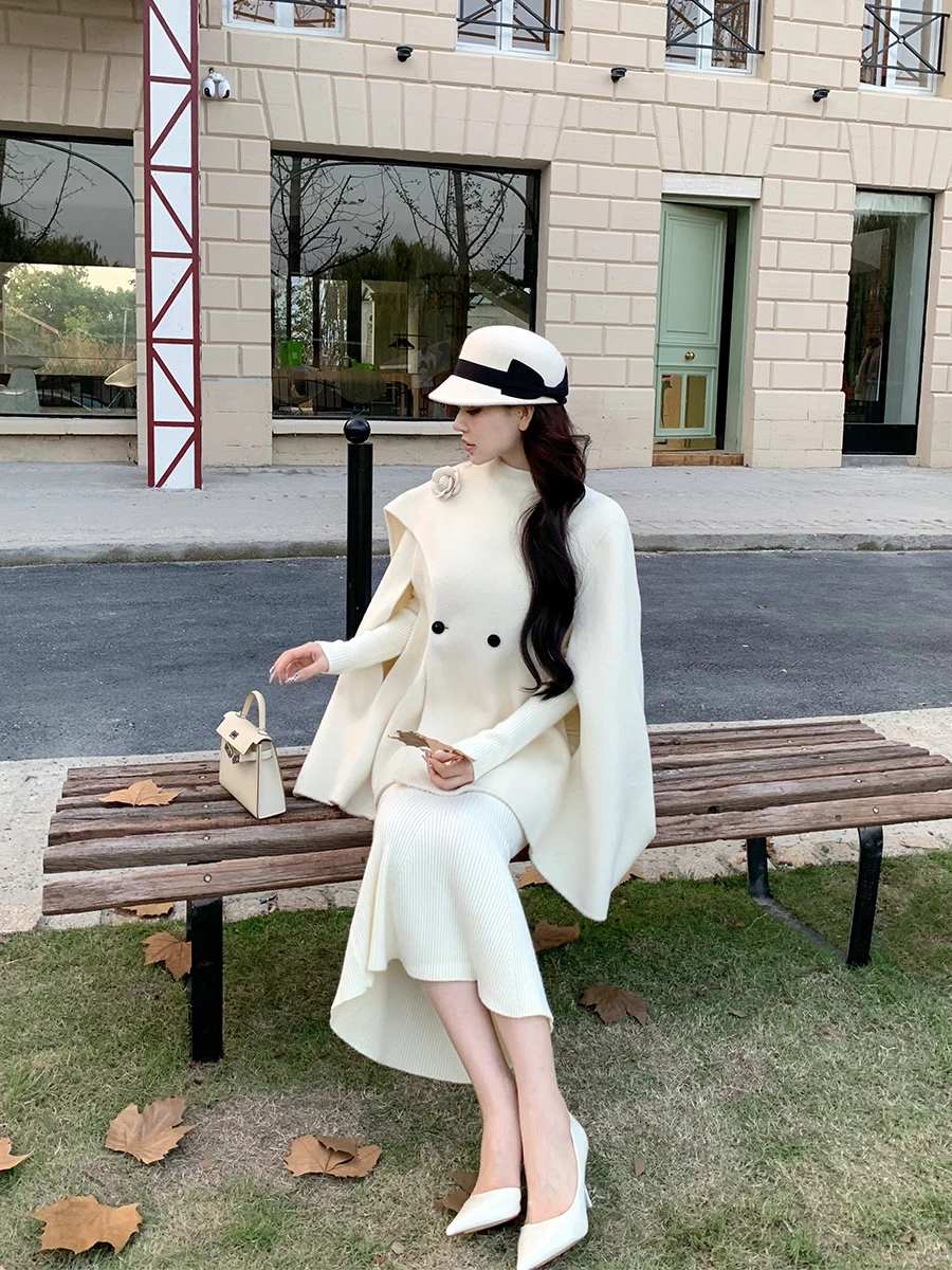 Feng Xinng Women's ort Coat Jaet Woolen Cloak Loose Fit Autumn Winter Faion Hong Kong Sle round Ne Long Sve
Feng Xinng Women's ort Coat Jaet Woolen Cloak Loose Fit Autumn Winter Faion Hong Kong Sle round Ne Long Sve