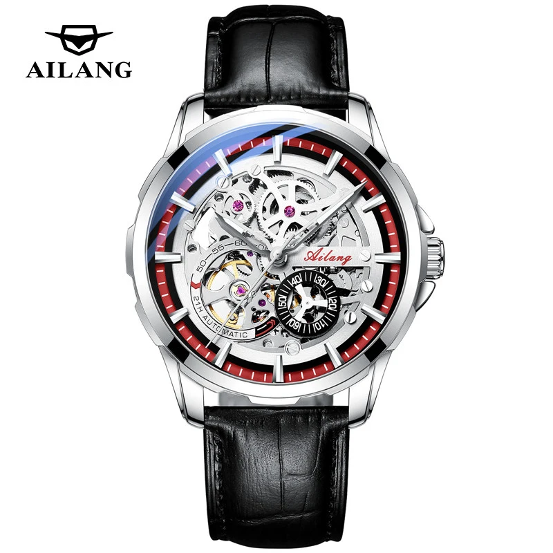 AILANG Men's Fashion Hollow Mechanical Watch High Quality Leather Waterproof Fully Automatic Tourbillon Watches Men's Clock
AILANG Men's Fashion Hollow Mechanical Watch High Quality Leather Waterproof Fully Automatic Tourbillon Watches Men's Clock