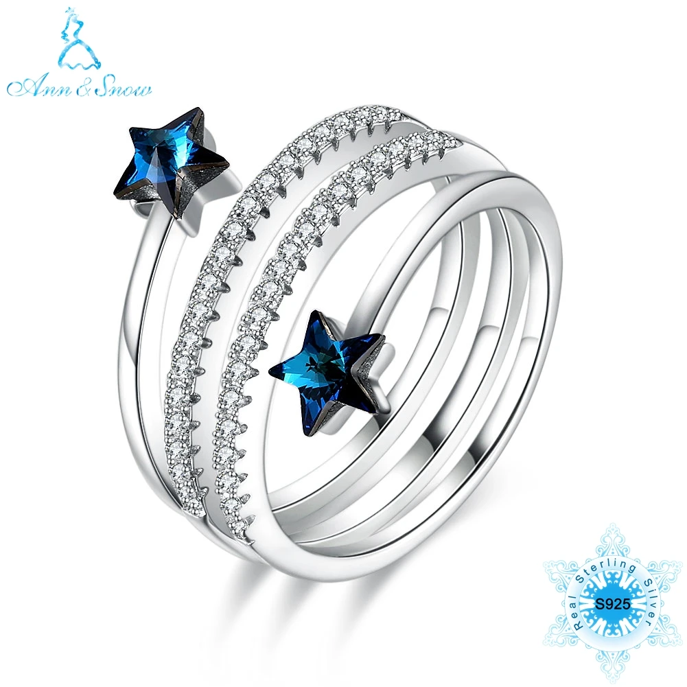Fine Jewelry Shine Crystal from Austria Genuine 925 Sterling Silver Rings for Women Christmas Gift Blue Star Luxury High Quality
Fine Jewelry Shine Crystal from Austria Genuine 925 Sterling Silver Rings for Women Christmas Gift Blue Star Luxury High Quality