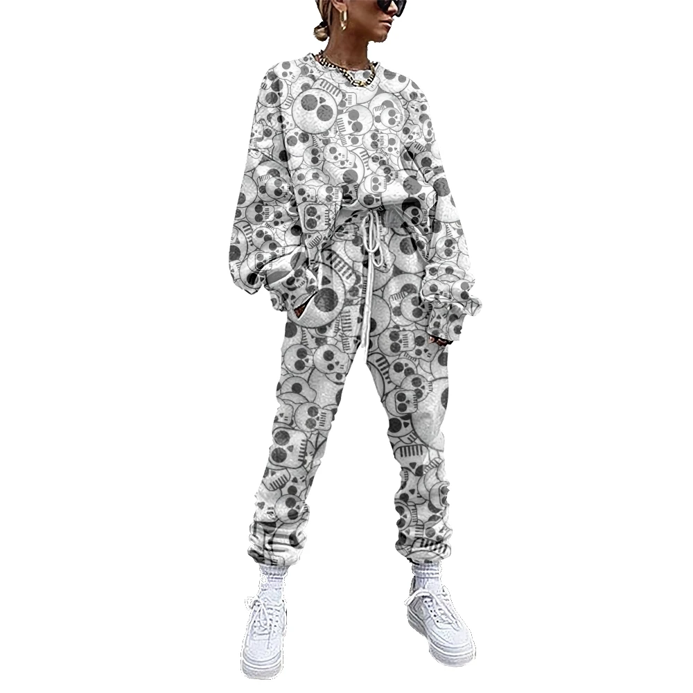 Women Tracksuit 2 Piece Outfit Sweatshirt+Straight Sweatpants Matching Set Skull Rose Pattern Fitness Sporty Streetwear
Women Tracksuit 2 Piece Outfit Sweatshirt+Straight Sweatpants Matching Set Skull Rose Pattern Fitness Sporty Streetwear